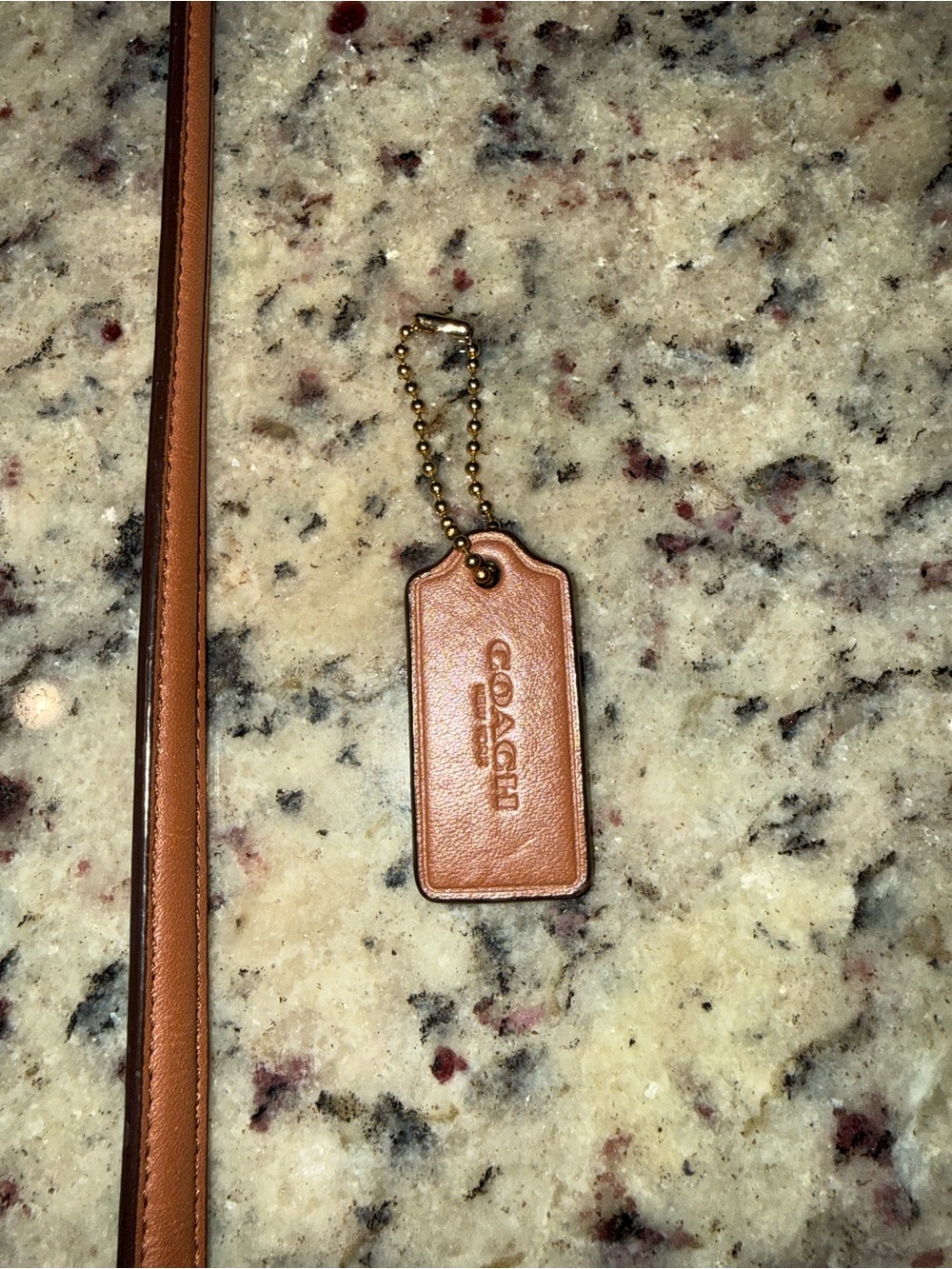 Coach Brown Leather Crossbody Strap and Matching Hang Tag with Gold Hardware - Picture 3 of 8